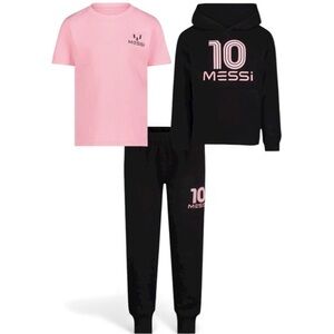 Messi 3 Piece Long Sleeve Jogger Set w/ Hoodie 2T